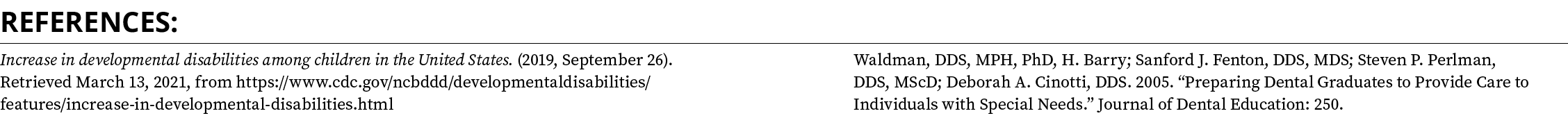 references: Increase in developmental disabilities among children in the United States  (2019, September 26)  Retriev   