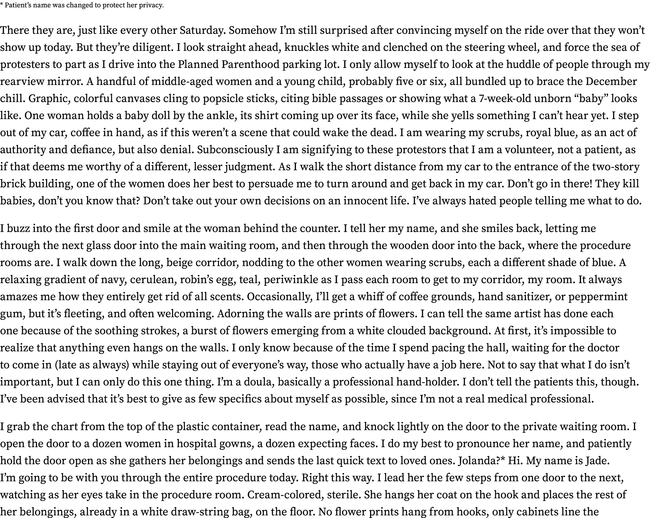 * Patient s name was changed to protect her privacy  There they are, just like every other Saturday  Somehow I m stil   