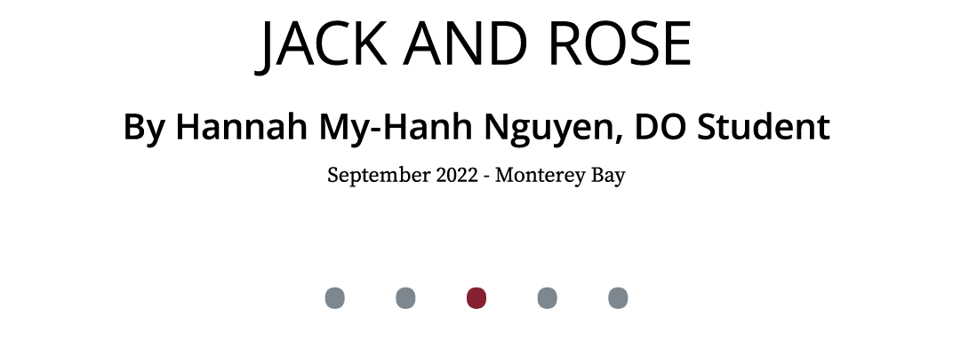 Jack and Rose By Hannah My Hanh Nguyen, DO Student September 2022 Monterey Bay • • • • •