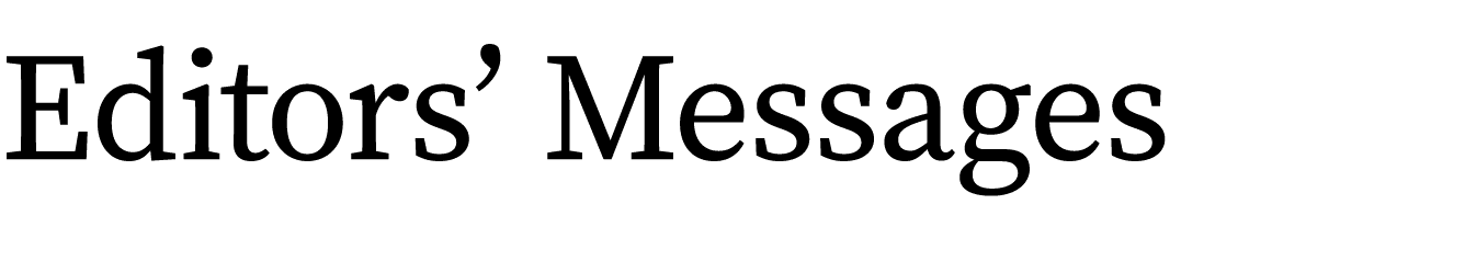 Editors’ Messages