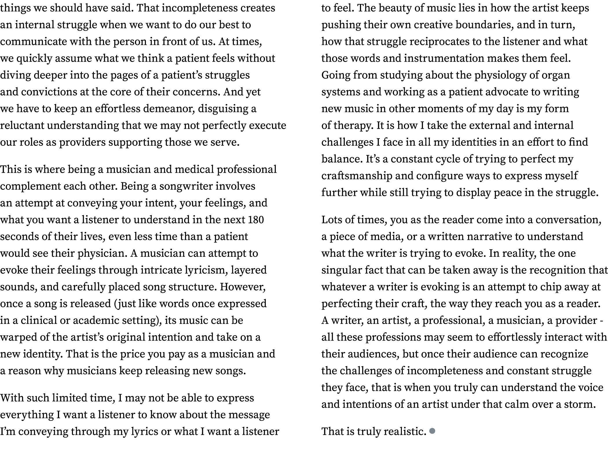 things we should have said. That incompleteness creates an internal struggle when we want to do our best to communica...
