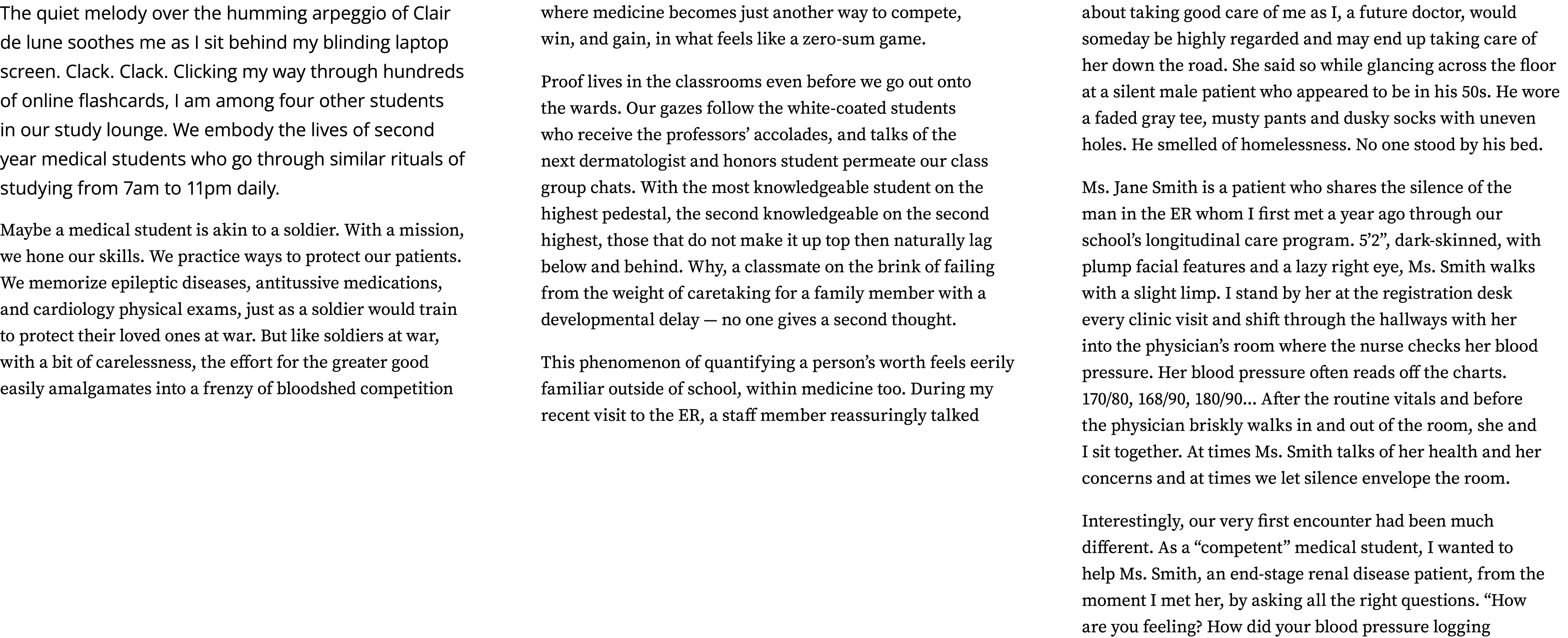 The quiet melody over the humming arpeggio of Clair de lune soothes me as I sit behind my blinding laptop screen. Cla...